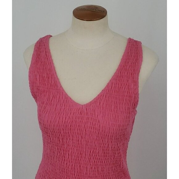 Brave Soul London Womens Pink Shirred Sleeveless Bodysuit Tank Top Large NWT - Picture 2 of 12